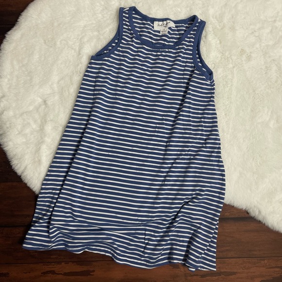 Kiwi‎ + Punch Kids Girl's Navy Blue White Striped Sleeveless Dress Size Small - Picture 1 of 5